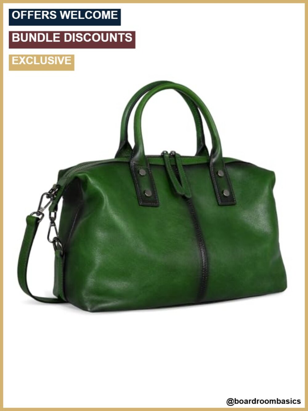 Vegetable Tanned Leather Satchel Handbag Shoulder Crossbody Purse